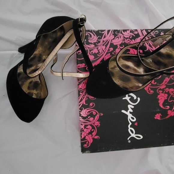Qupid heels W7.5 black - Picture 1 of 2